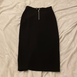 & Other Stories High-Waisted Mid-Length Pencil Skirt in Size 6 - silver hardware